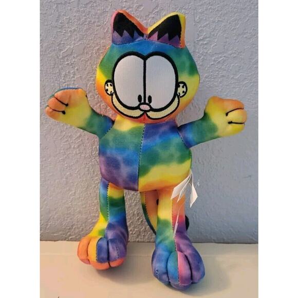 Garfield Paws Inc 2018 Multicolor Plush 9.5 in. Tie Dye Movie Toys NWOT - Picture 1 of 7